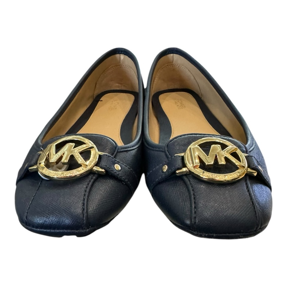 Michael Kors Women's Navy Leather Slp-on Ballet Flats 9 - Picture 4 of 8